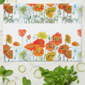 Red Orange Yellow Poppy Flowers Poppies Flower Theedoek (Gevouwen)