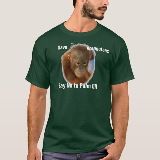 Red Orangutans en zeg nee tegen palmolie T-shirt (Voorkant)