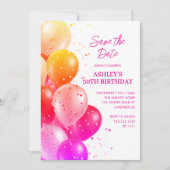 Red Oranje 50ste verjaardag opslaan Kaart (Voorkant)