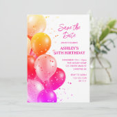 Red Oranje 50ste verjaardag opslaan Kaart (Staand voorkant)