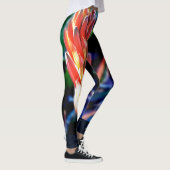 Red Oranje Aloe op Midnight Blue Persoonlijke naam Leggings (Rechts)