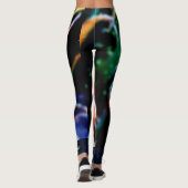 Red Oranje Aloe op Midnight Blue Persoonlijke naam Leggings (Achterkant)