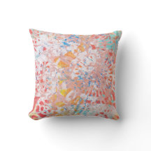 Red Oranje Blue Abstract Floral Handgemaakt design