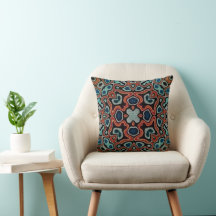 Red Oranje Blue Aqua Turquoise Hip Bohemian Art