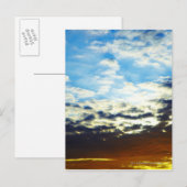Red Oranje Blue Sunset met wolken Briefkaart (Voorkant / Achterkant)