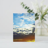 Red Oranje Blue Sunset met wolken Briefkaart (Staand voorkant)