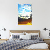 Red Oranje Blue Sunset met wolken Canvas Afdruk (Insitu (Slaapkamer))