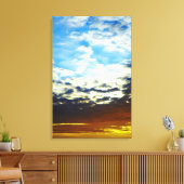 Red Oranje Blue Sunset met wolken Canvas Afdruk (Insitu (Woonkamer))