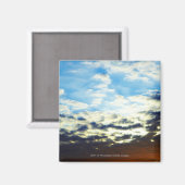 Red Oranje Blue Sunset met wolken Magneet (Voorkant / Achterkant)
