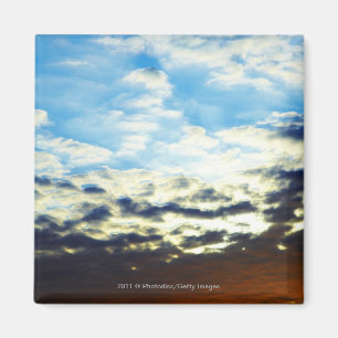 Red Oranje Blue Sunset met wolken Magneet