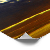 Red Oranje Blue Sunset met wolken Poster (Hoek)