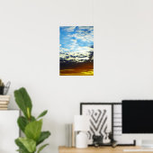 Red Oranje Blue Sunset met wolken Poster (Thuiskantoor)