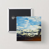Red Oranje Blue Sunset met wolken Vierkante Button 5,1 Cm (Voorkant /achterkant)