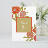 Red Oranje Bohemian Gold FloralFlat - Hartelijk da Bedankkaart (Staand voorkant)