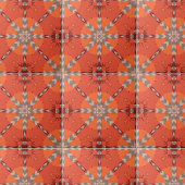 Red Oranje Etnische Bohemische Folk Kunstpatroon Tegeltje