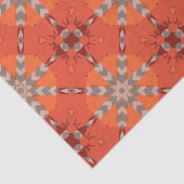 Red Oranje Etnische Bohemische Folk Kunstpatroon Tissuepapier (Detail)