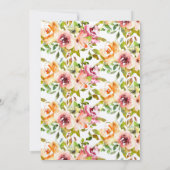 Red Oranje Floral Green Leaves Gold 100th Birthday Kaart (Achterkant)