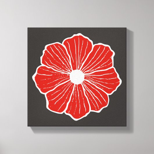 Red Oranje Flower Art Canvas (Voorkant)