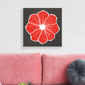 Red Oranje Flower Art Canvas (Insitu (Woonkamer))