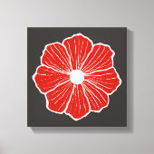 Red Oranje Flower Art Canvas Afdruk (Voorkant)