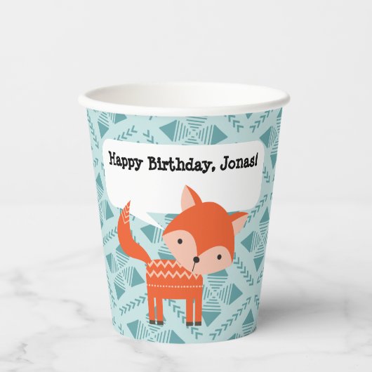 Red Oranje Fox Personal Paper Party Cup Papieren Bekers (Voorkant)