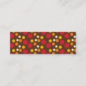 Red Oranje Gellow White Brown Polka Dots Pattern Mini Visitekaartje (Achterkant)