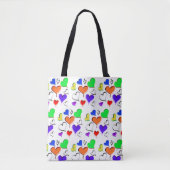 Red Oranje Green Hearts Tote Bag (Voorkant)
