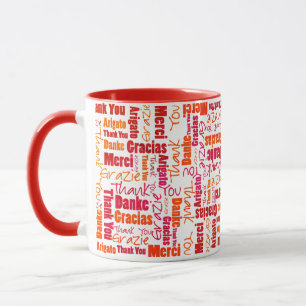 Red Oranje Multilingual Hartelijk dank Mok