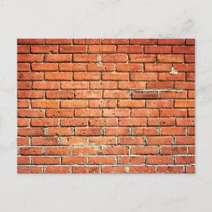 Red Oranje Small Brick Wall Briefkaart