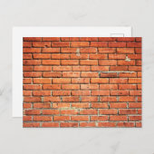 Red Oranje Small Brick Wall Briefkaart (Voorkant / Achterkant)