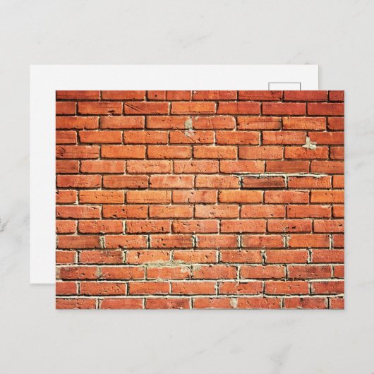 Red Oranje Small Brick Wall Briefkaart (Voorkant / Achterkant)