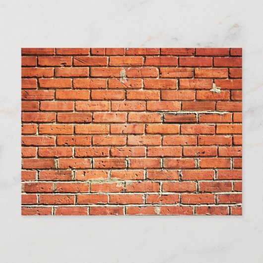 Red Oranje Small Brick Wall Briefkaart (Voorkant)