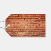 Red Oranje Small Brick Wall Cadeaulabel (Achterkant Horizontaal)