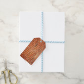 Red Oranje Small Brick Wall Cadeaulabel (Met Touw)