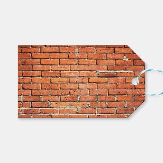 Red Oranje Small Brick Wall Cadeaulabel (Voorkant (Horizontaal))