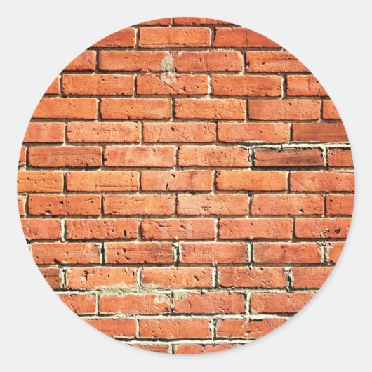 Red Oranje Small Brick Wall Ronde Sticker (Voorkant)