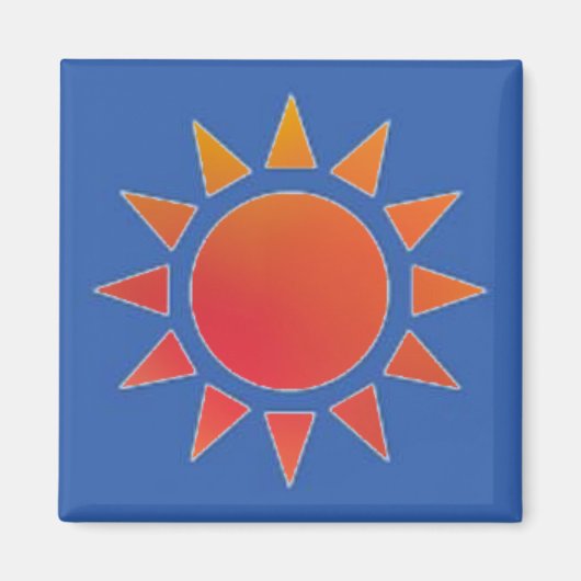 Red Oranje Sun Magnet (Voorkant)
