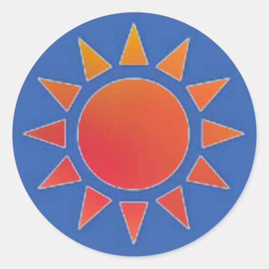 Red Oranje Sun Sticker (Voorkant)