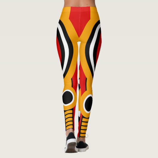 Red Oranje Tiki Leggings (Achterkant)