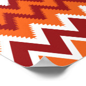 Red Oranje Tribal Pattern Aztec Chevron Zigzags Poster (Hoek)