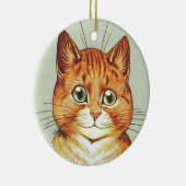 Red Oranje & White Cat, Louis Wain Keramisch Ornament (Rechts)