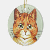 Red Oranje & White Cat, Louis Wain Keramisch Ornament (Links)