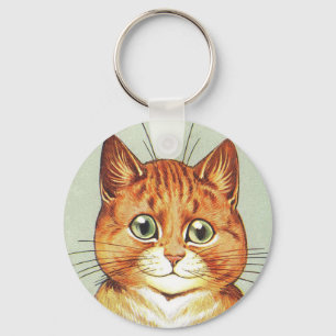 Red Oranje & White Cat, Louis Wain Sleutelhanger