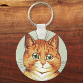 Red Oranje & White Cat, Louis Wain Sleutelhanger (Voorkant)