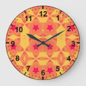 Red Oranje Yellow Pattern~ CLOCK Grote Klok (Voorkant)