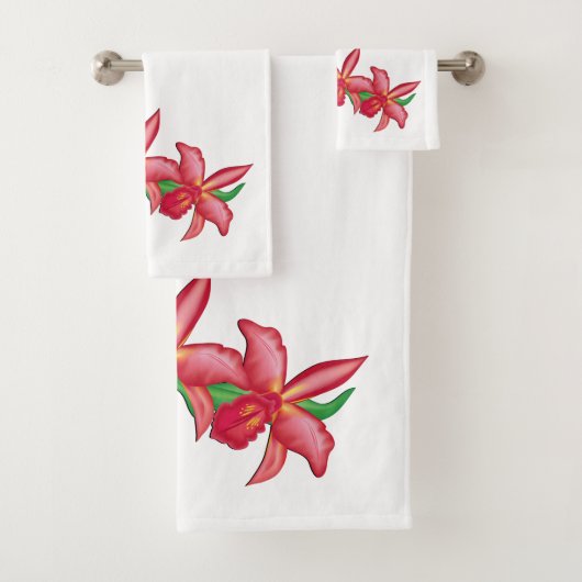 Red Orchid Bad Handdoek (Insitu)