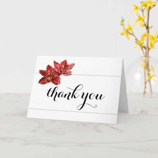 Red Orchid bedankkaart Kaart (Gele Bloem)