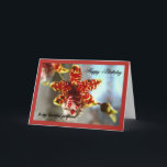 Red Orchid Happy Birthday naar mijn Vriendin Kaart<br><div class="desc">Een verbluffend mooie rode en gele orchidee is een ideaal symbool voor uw liefde voor uw prachtige vriendin. "Je bent de perfecte schoonheid in geest,  lichaam en ziel. Ik ben zo blij dat je van mij bent! Gefeliciteerd,  schat."</div>