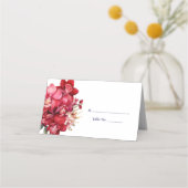 Red Orchid Place Card Guest Table Response Kaart Plaatskaartje (Voorkant)