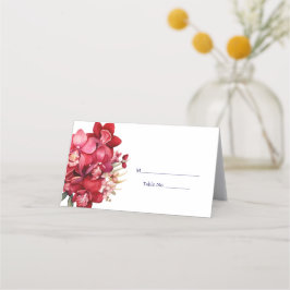 Red Orchid Place Card Guest Table Response Kaart Plaatskaartje